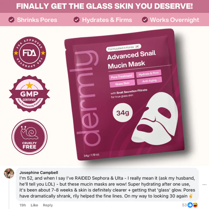 Dermly™ d'escargot 96 Mucine Masque