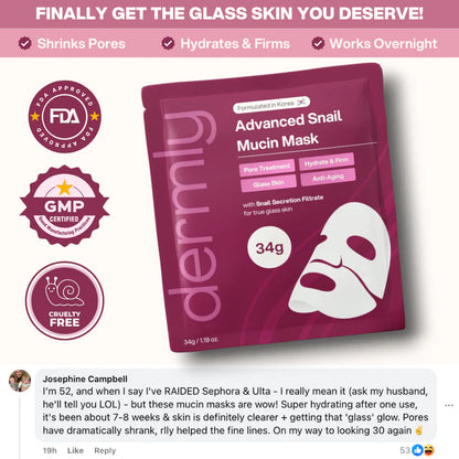 Dermly™ d'escargot 96 Mucine Masque
